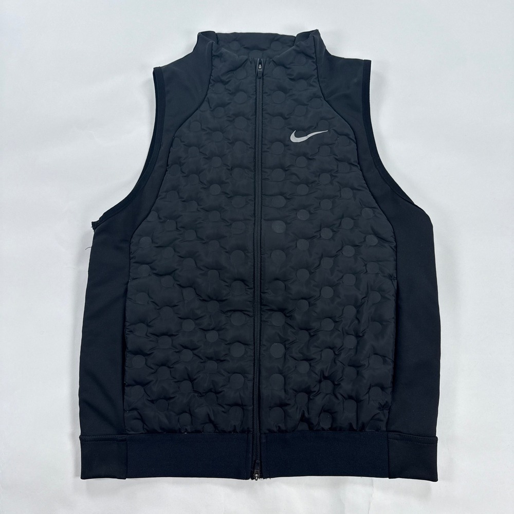 Nike Womens Vest S Black Aeroloft Quilted Down Full Zip Running BV3851-010